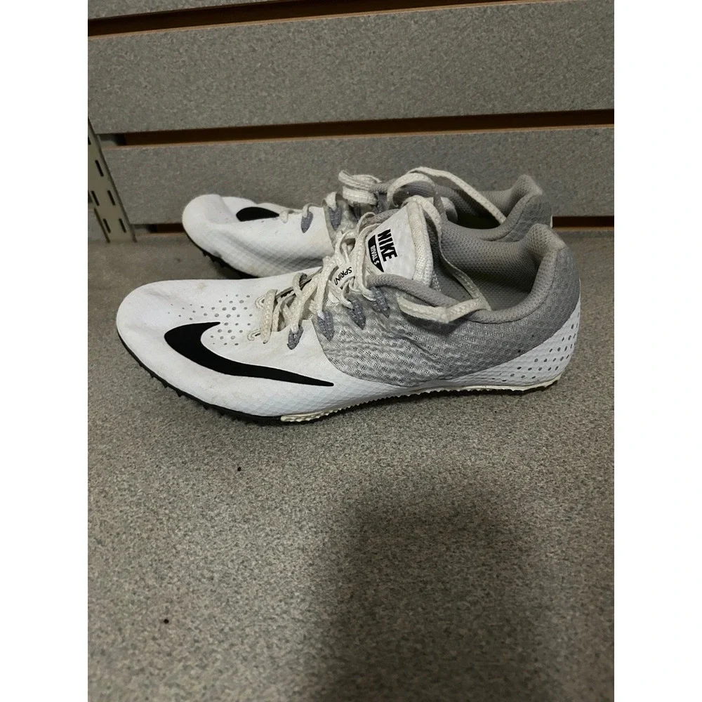 Nike Zoom Rival S 8 Track Spikes White Grey‎ Black Mens 7.5 806554-110